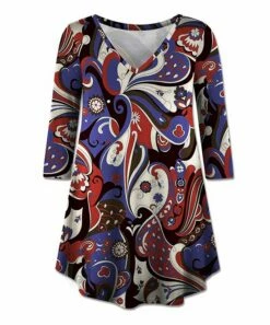 Budget ✨ UDEAR Purple & Red V-Neck Long-Sleeve Top - 👩 Women 🧨