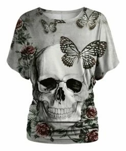 Deals ๐ UDEAR White & Black Skull & Butterfly Dolman Top - ๐ฉ Women & Plus โ๏ธ