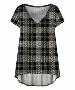 Promo 🛒 UDEAR Black & Dark Green Plaid Hi-Low Top - Plus 😍