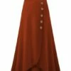 Buy ✨ UDEAR Rust Red Side-Button Maxi 👗 Skirt - 👩 Women ✔️