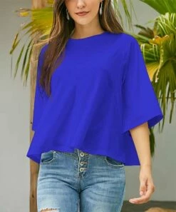 Best Pirce ❤️ UDEAR Sapphire Blue Short-Sleeve Top - 👩 Women 🎁