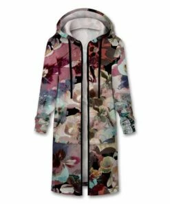 Discount ❤️ UDEAR Pink & Green Floral Longline Zip-Up Hoodie - Plus 🎁