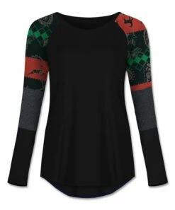 Best Sale 👍 UDEAR Black & Dark Gray Fair Isle Curved-Hem Long-Sleeve Tunic - 👩 Women 😍