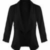 Cheapest 🛒 UDEAR Black Shawl-Collar Blazer - 👩 Women 😉