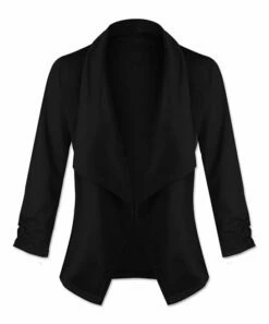 Cheapest 🛒 UDEAR Black Shawl-Collar Blazer - 👩 Women 😉