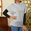 Budget 👏 UDEAR Light Gray Mock Neck Top - 👩 Women ⌛