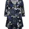 Buy 🛒 UDEAR Black & White Paisley V-Neck Tunic - 👩 Women ✨