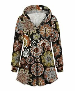 Best Pirce ✔️ UDEAR Black & Orange Floral Hooded Swing Tunic - 👩 Women 🔔