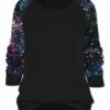 Flash Sale 🧨 UDEAR Black & Blue Splatter Contrast-Sleeve Raglan Tunic - 👩 Women 🥰