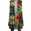Flash Sale 🎉 UDEAR Red & Yellow Geometric Drape-Front Shawl-Collar Vest - Plus ⌛