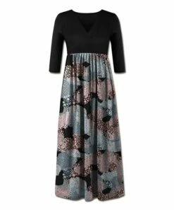 Top 10 ✨ UDEAR Black & Pink Abstract V-Neck Maxi 👗 Dress - Plus ⭐