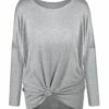 Best reviews of 👍 UDEAR Light Gray Knot-Front Long-Sleeve Top - 👩 Women 🔔