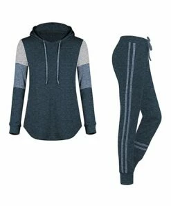 Deals 🎉 UDEAR Heather Navy & Light Blue Color Block Hoodie & Joggers - 👩 Women 🔔