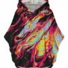 Hot Sale 🎉 UDEAR Turquoise & Rose Red Abstract Hooded Poncho - Plus 🎉