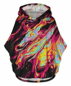 Hot Sale 🎉 UDEAR Turquoise & Rose Red Abstract Hooded Poncho - Plus 🎉