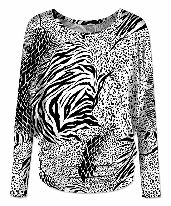 Outlet ๐ฅ UDEAR Black & White Abstract Long-Sleeve Top - ๐ฉ Women ๐
