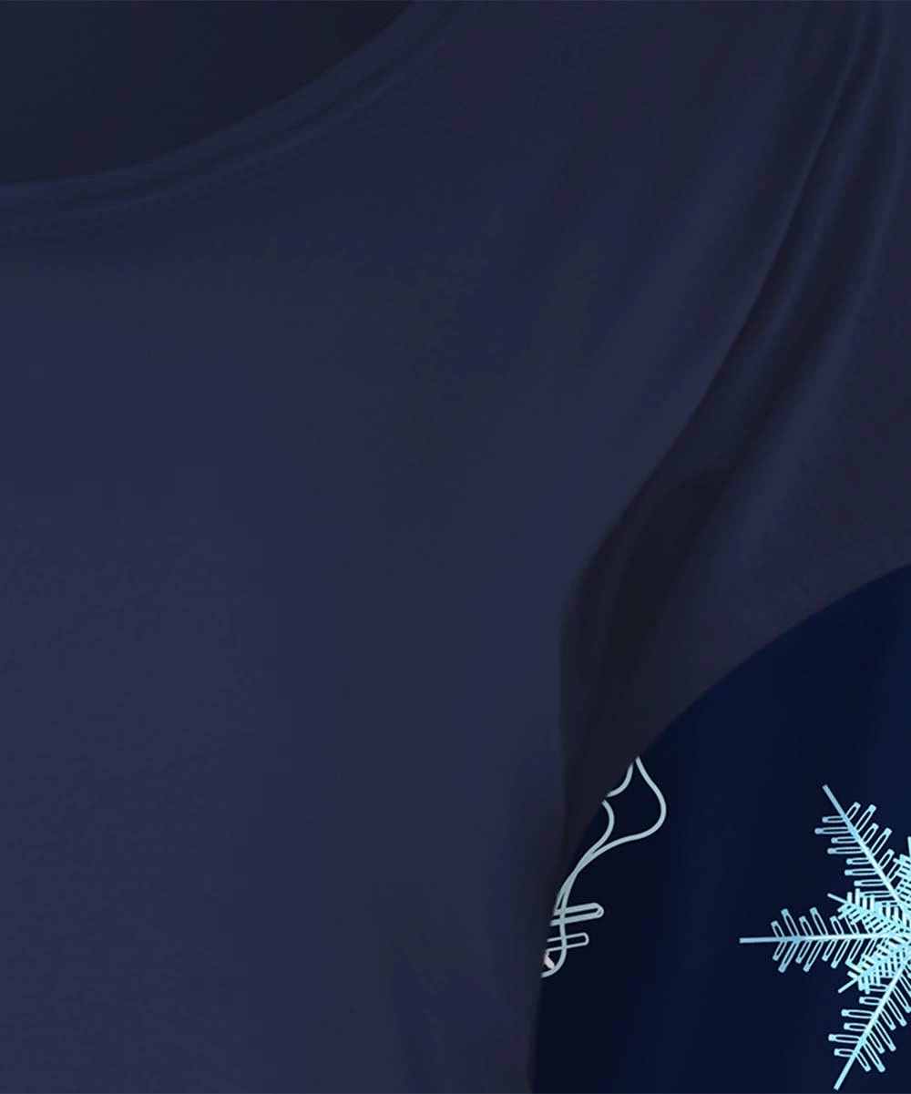 Hot Sale ๐ UDEAR Navy & Mint Abstract Snowflake Balloon-Sleeve Top - ๐ฉ Women ๐ - Image 3