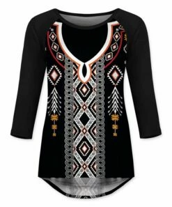 Best Pirce 😉 UDEAR White & Black Geometric Curved-Hem Raglan Top - Plus ✔️