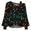 Best Pirce 🌟 UDEAR Black & Blue Heart Cutout-Shoulder Balloon-Sleeve Top - Plus ✨