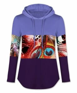 Buy ❤️ UDEAR Bright Purple & Dark Purple Abstract Hoodie - 👩 Women 🤩