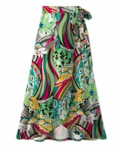 Best reviews of 🛒 UDEAR Green & Rose Red Floral Side-Tie Maxi 👗 Skirt - Plus 🤩