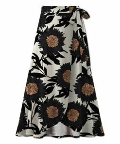 Best Pirce 😍 UDEAR Black & Yellow Floral Faux-Wrap Maxi 👗 Skirt - Plus ⭐