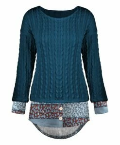 Top 10 🎁 UDEAR Dark Blue & White Floral Layered Hi-Low Top - Plus 😀