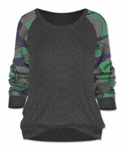 Brand new ⌛ UDEAR Dark Gray & Green Circle Long-Sleeve Top - 👩 Women 👍