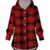 Brand new 🛒 UDEAR Red & Black Plaid Button-Up Hoodie - Plus 😀