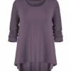 Hot Sale 🔥 UDEAR Gray-Purple Scoop Neck Hi-Low Top - 👩 Women 🌟
